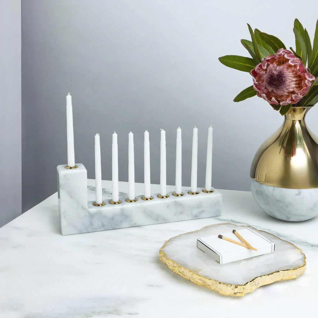 Brillante Menorah, Marble & Gold - Image 2