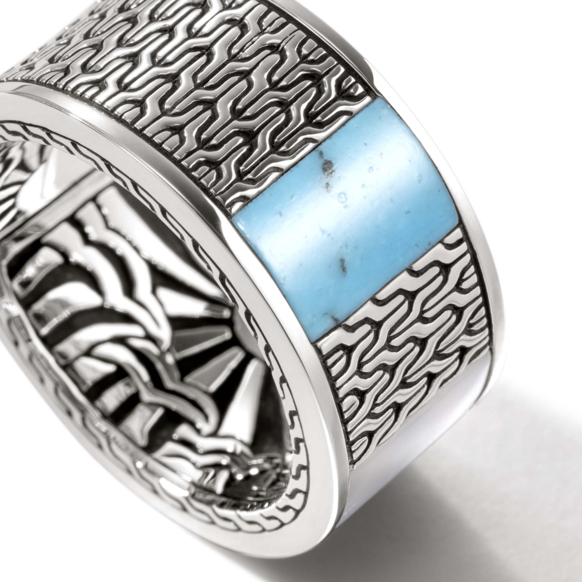 Carved Chain Inlay Band Ring - Image 2