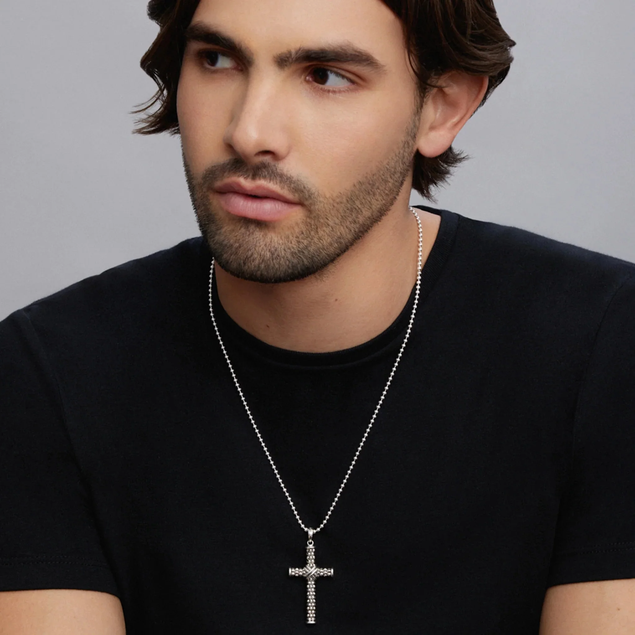 Caviar Beaded X Cross Amulet - Image 3