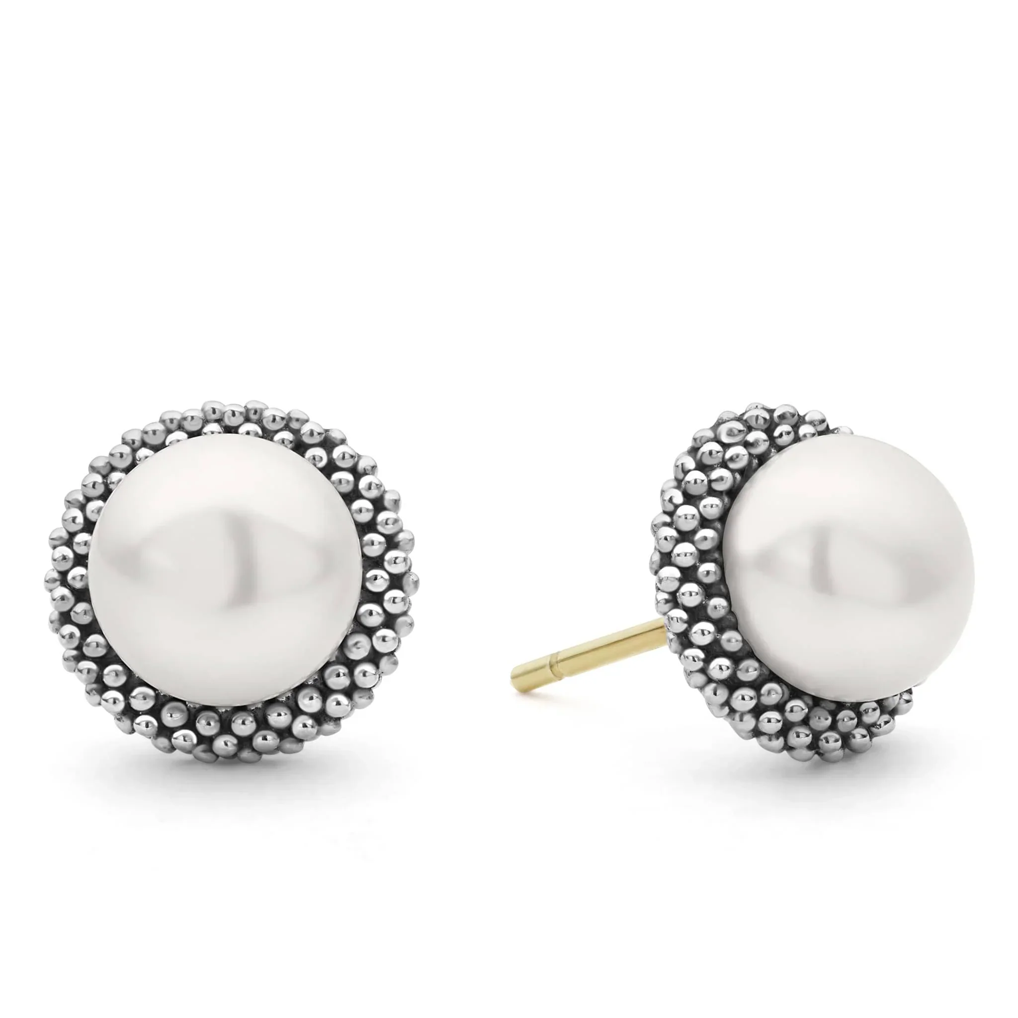 Caviar Pearl Stud Earrings - Image 3