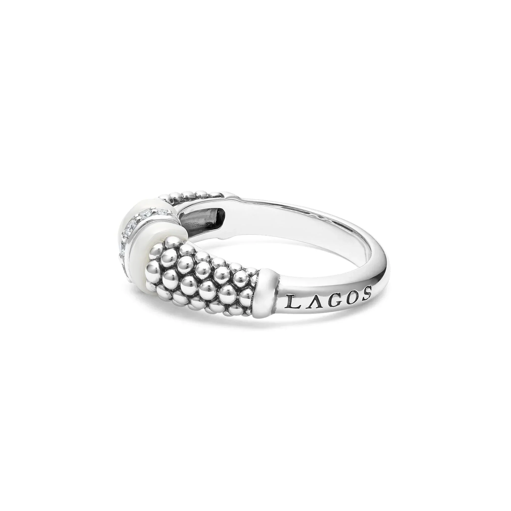 Ceramic and Caviar Diamond Ring - Image 2