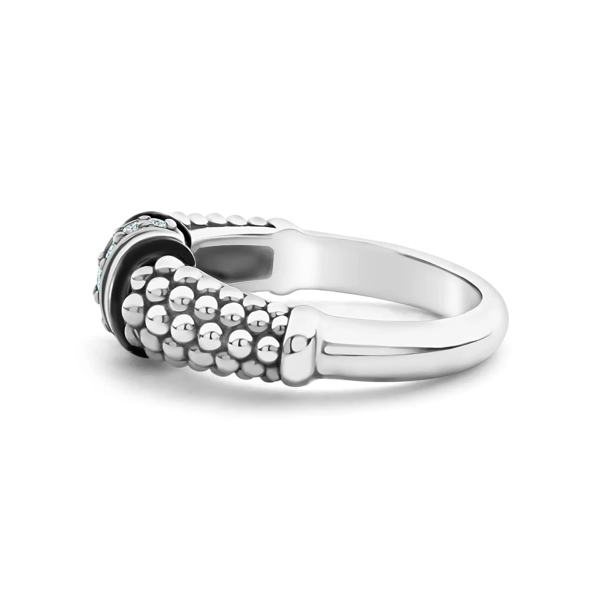 Ceramic and Caviar Diamond Ring - Image 3