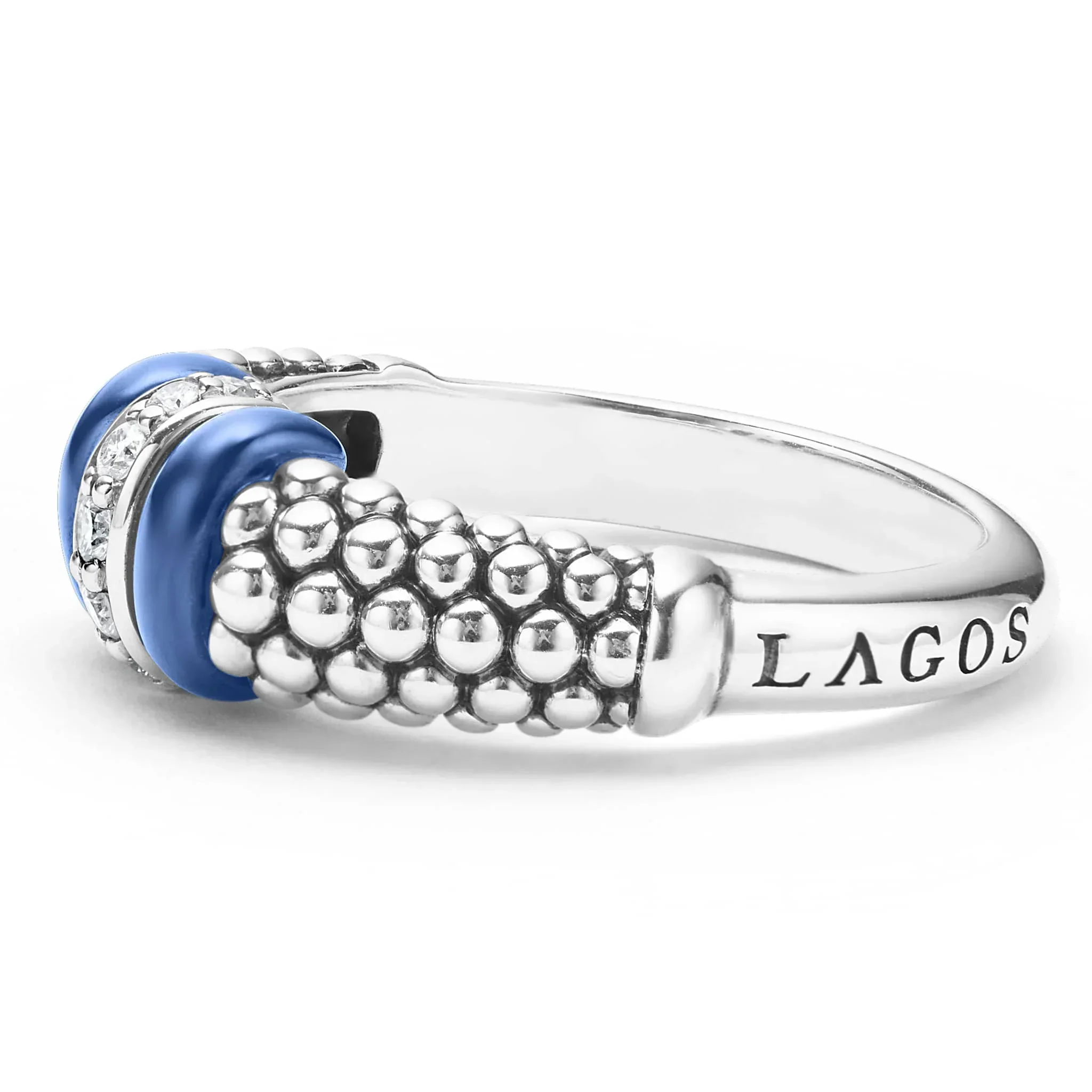 Ceramic and Diamond Caviar Ring - Image 3