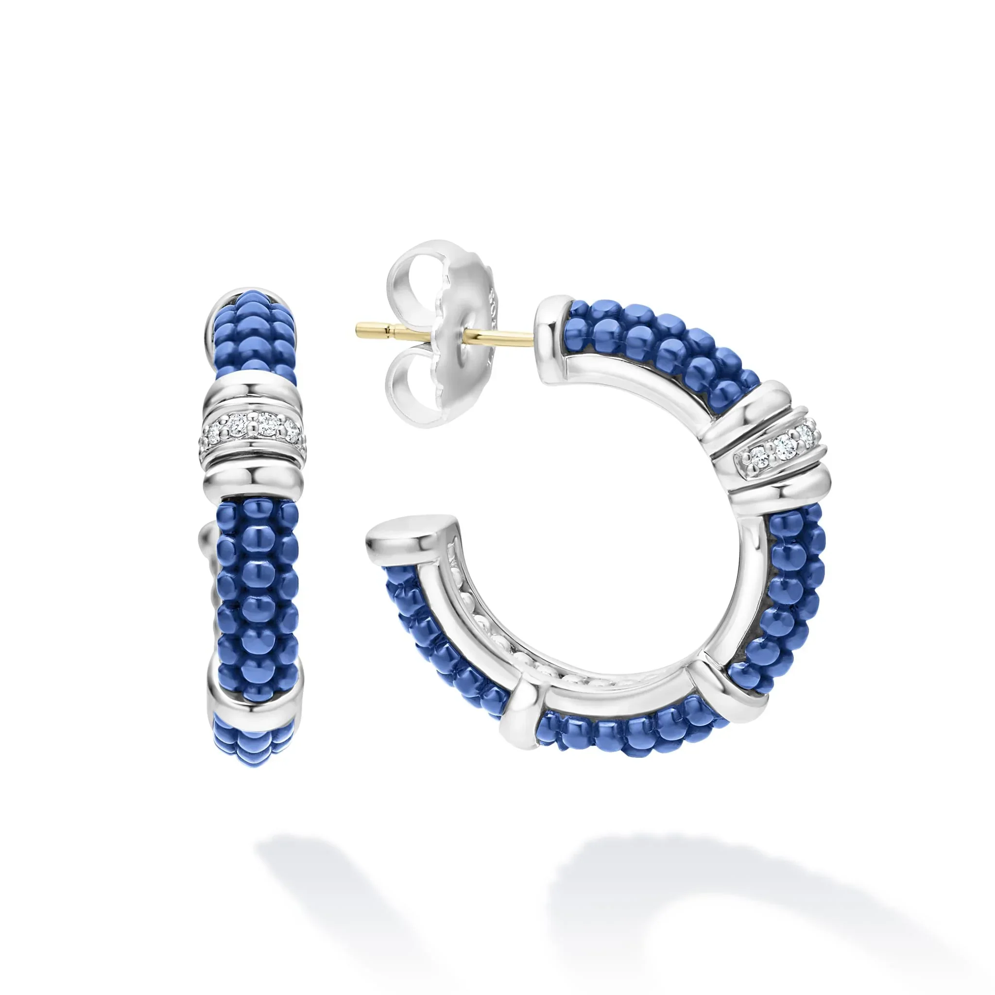 Ceramic and Diamond Hoop Earrings - Image 3