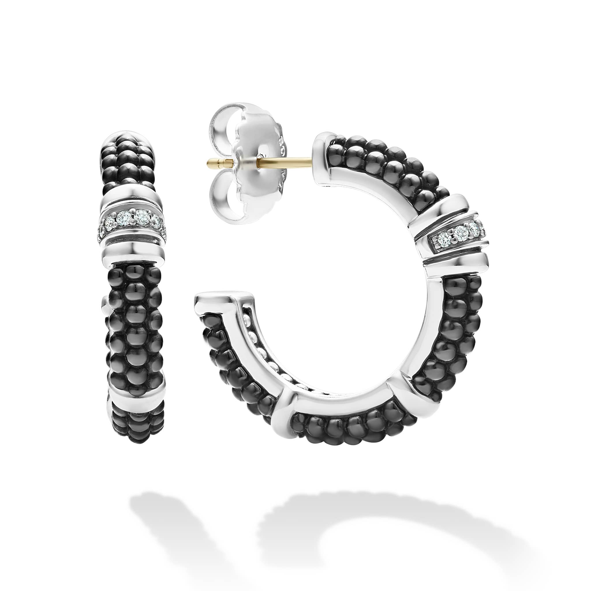 Ceramic and Diamond Hoop Earrings - Image 3