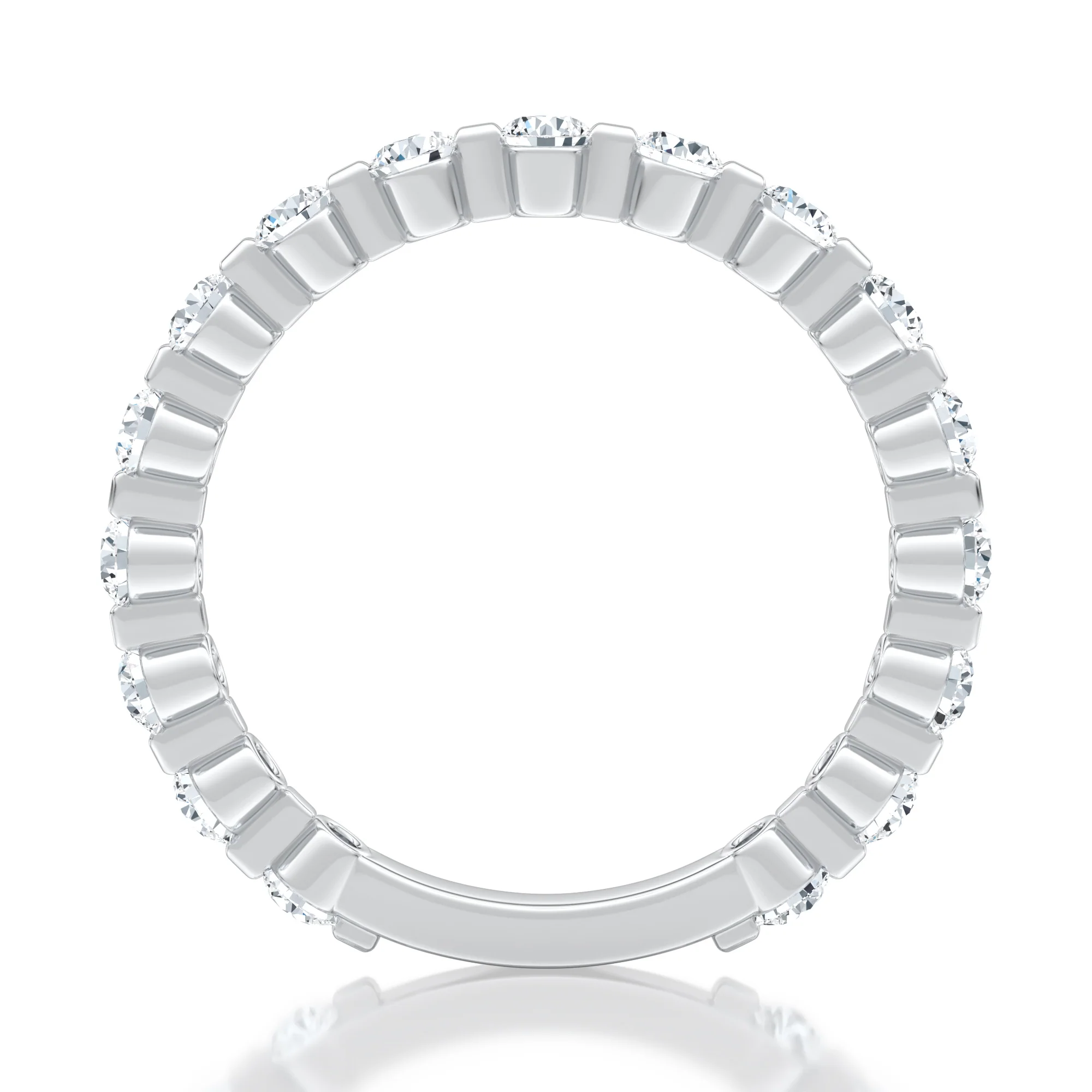 Delicate Round Diamond Wedding Band - Image 2