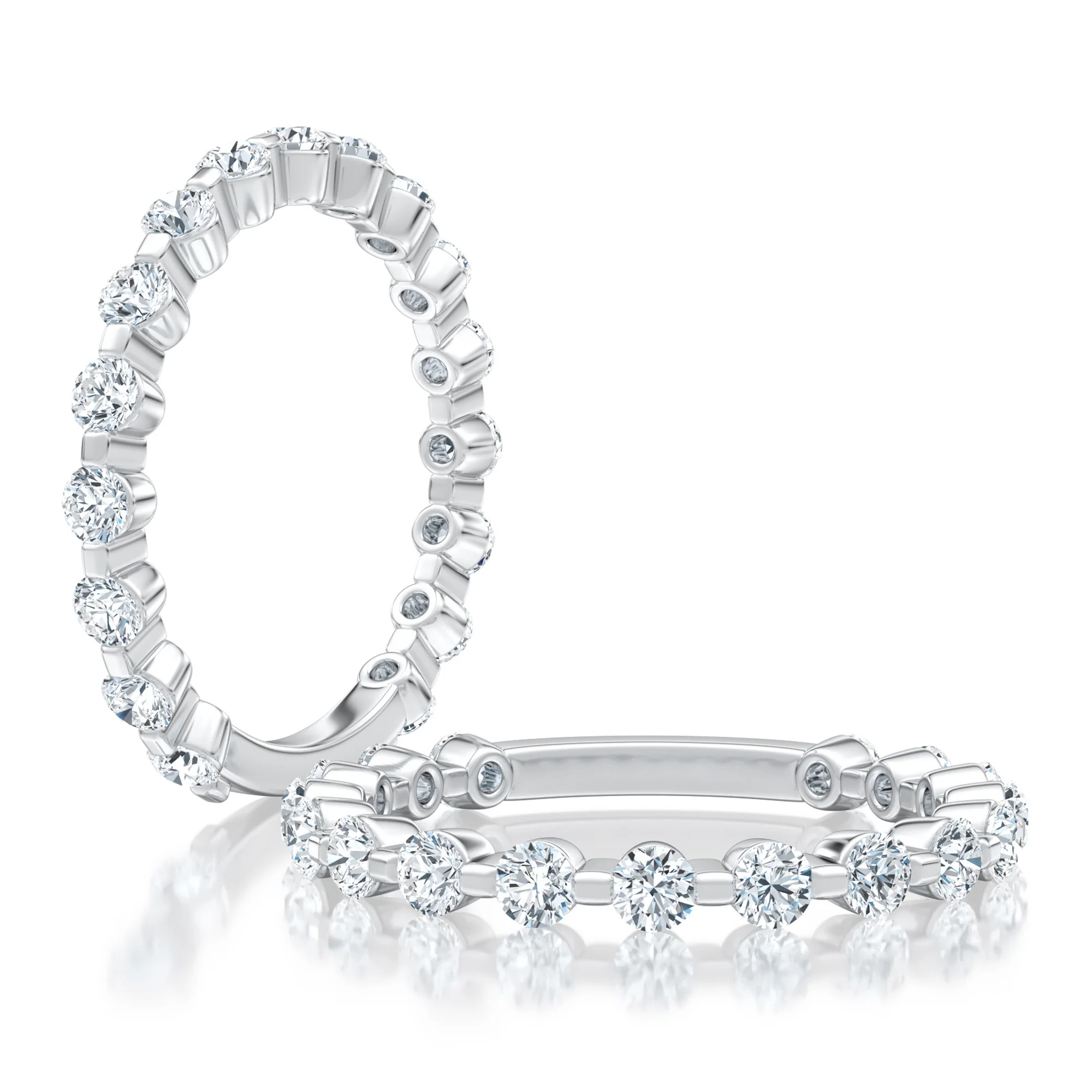 Delicate Round Diamond Wedding Band - Image 3