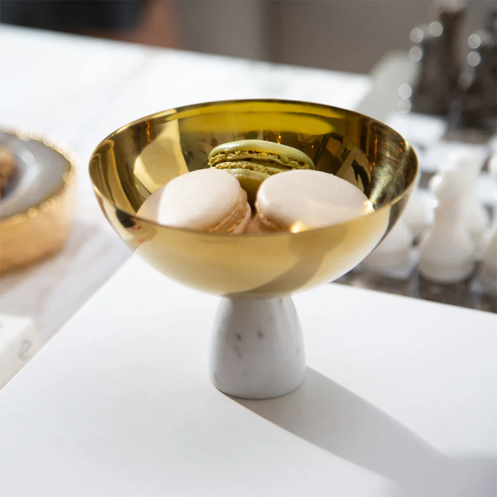 Coluna Nut Bowl, Marble & Gold - Image 2
