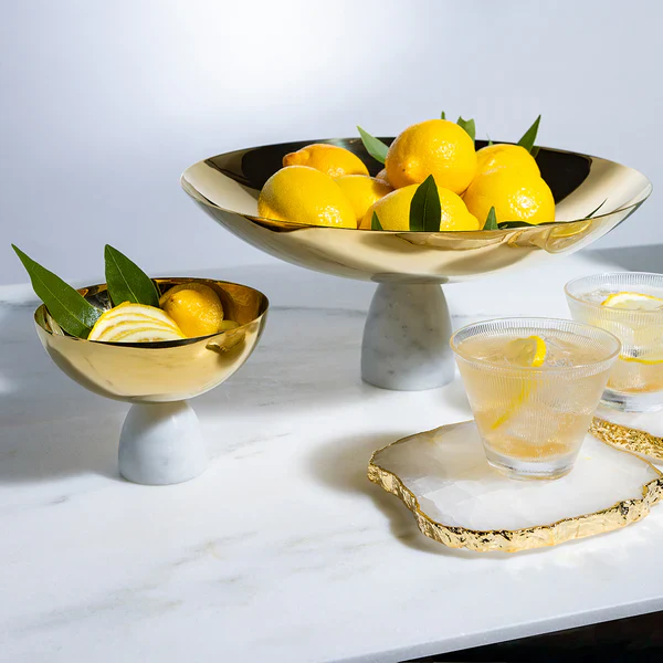 Coluna Nut Bowl, Marble & Gold - Image 3