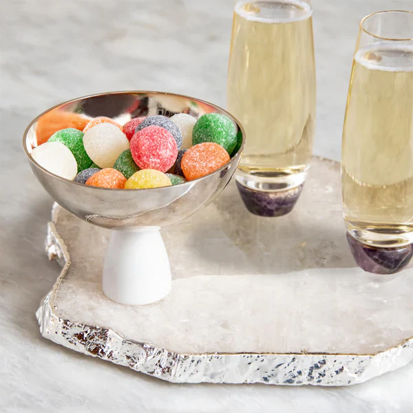 Coluna Nut Bowl, Marble & Silver - Image 2