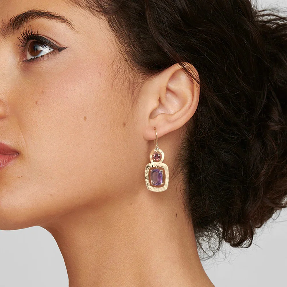 Crinkle 2-Stone Earrings - Image 2