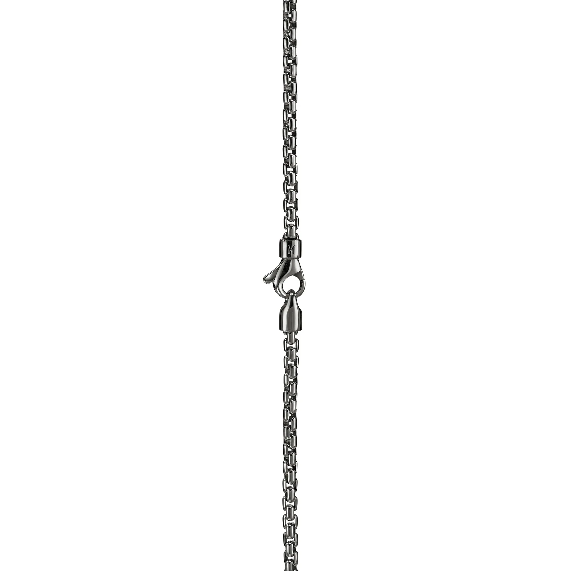 Dark Sterling Silver Box Chain Necklace 2.7MM - Image 2