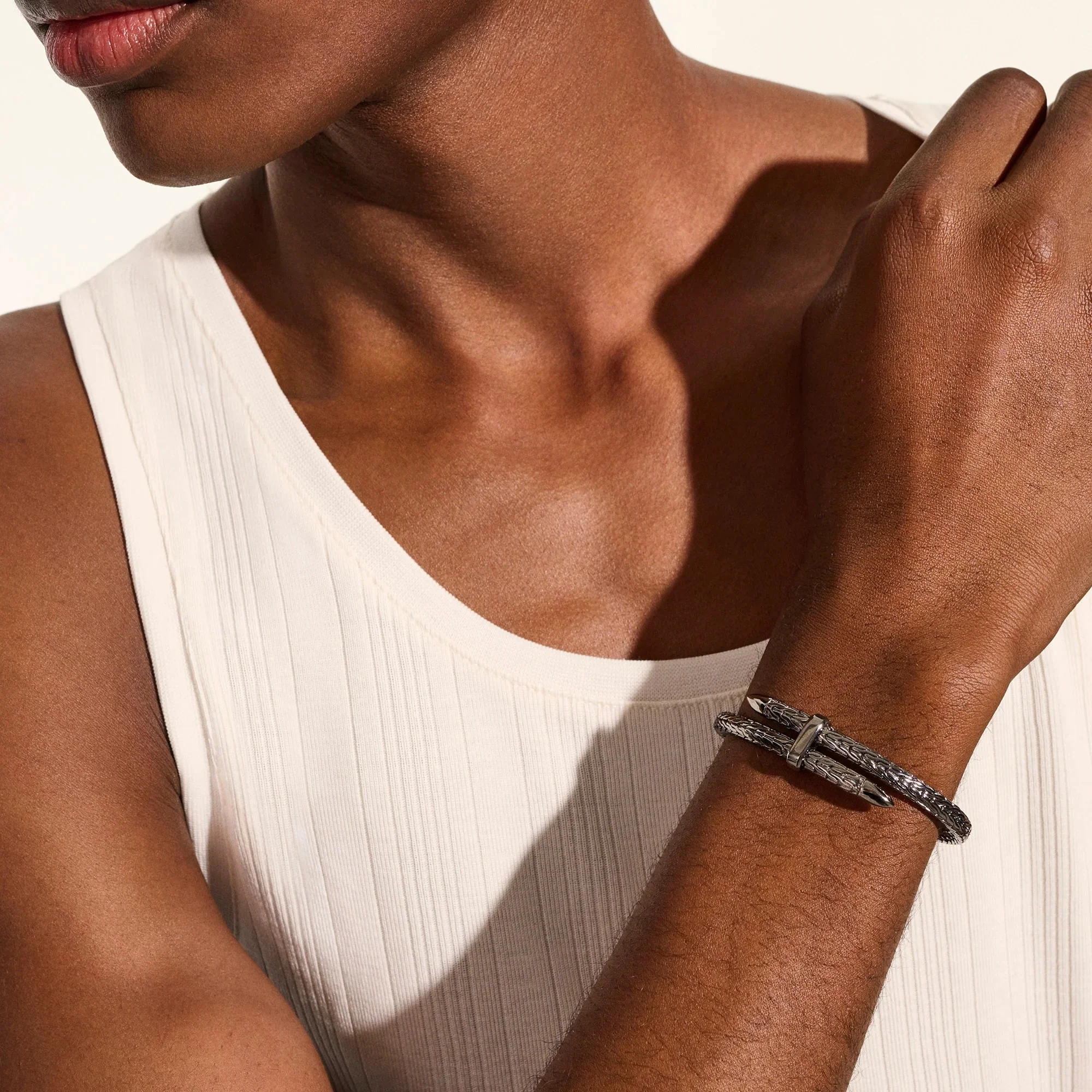 Dark Sterling Silver Spear Flex Cuff - Image 3