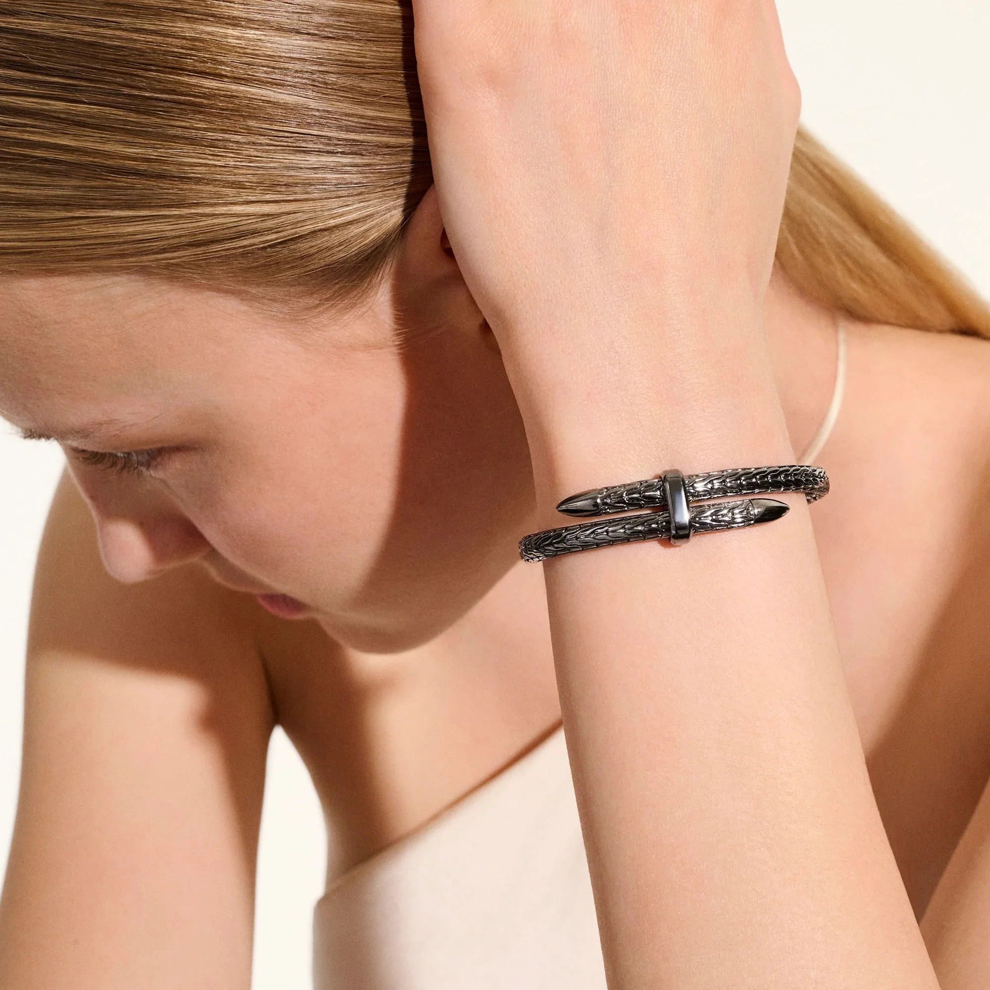 Dark Sterling Silver Spear Flex Cuff - Image 4