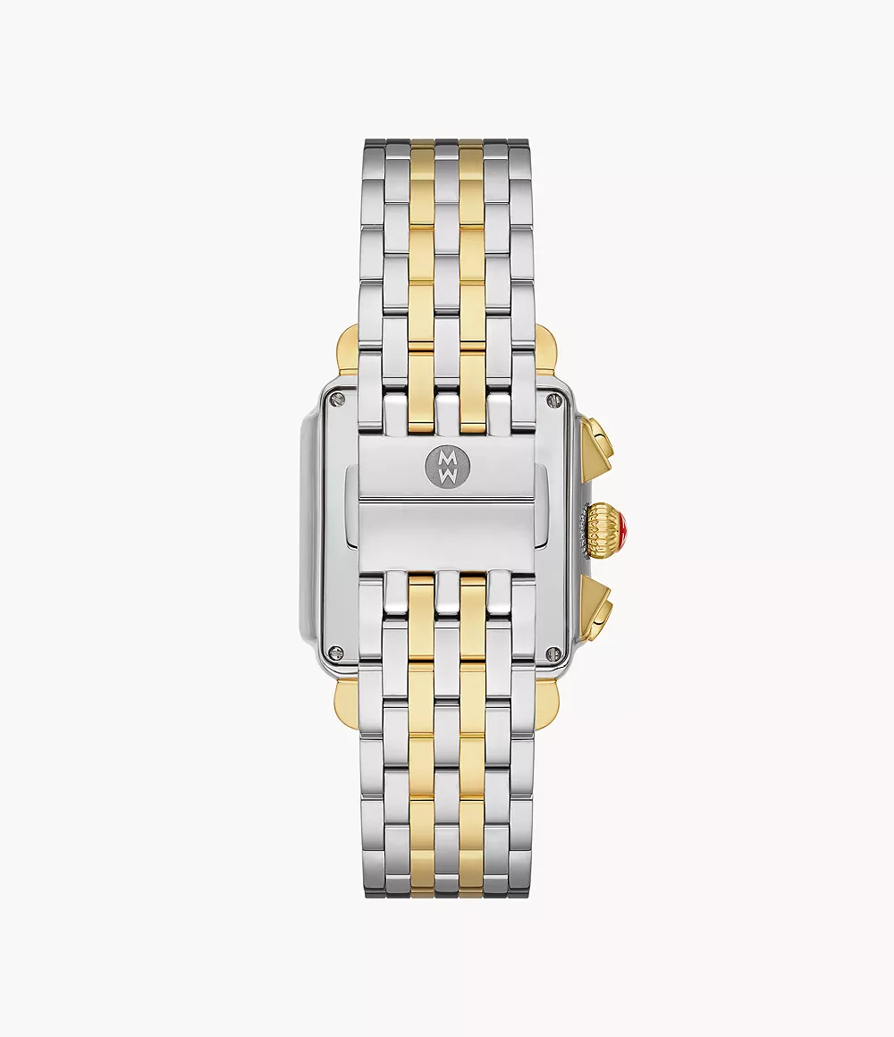 Deco High Shine Two-Tone 18k Gold Diamond Watch - Image 4