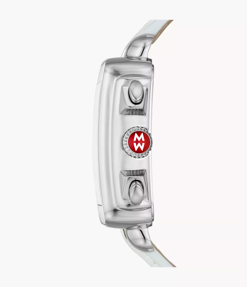 Deco Sport Chronograph Stainless Steel White Leather Watch - Image 2