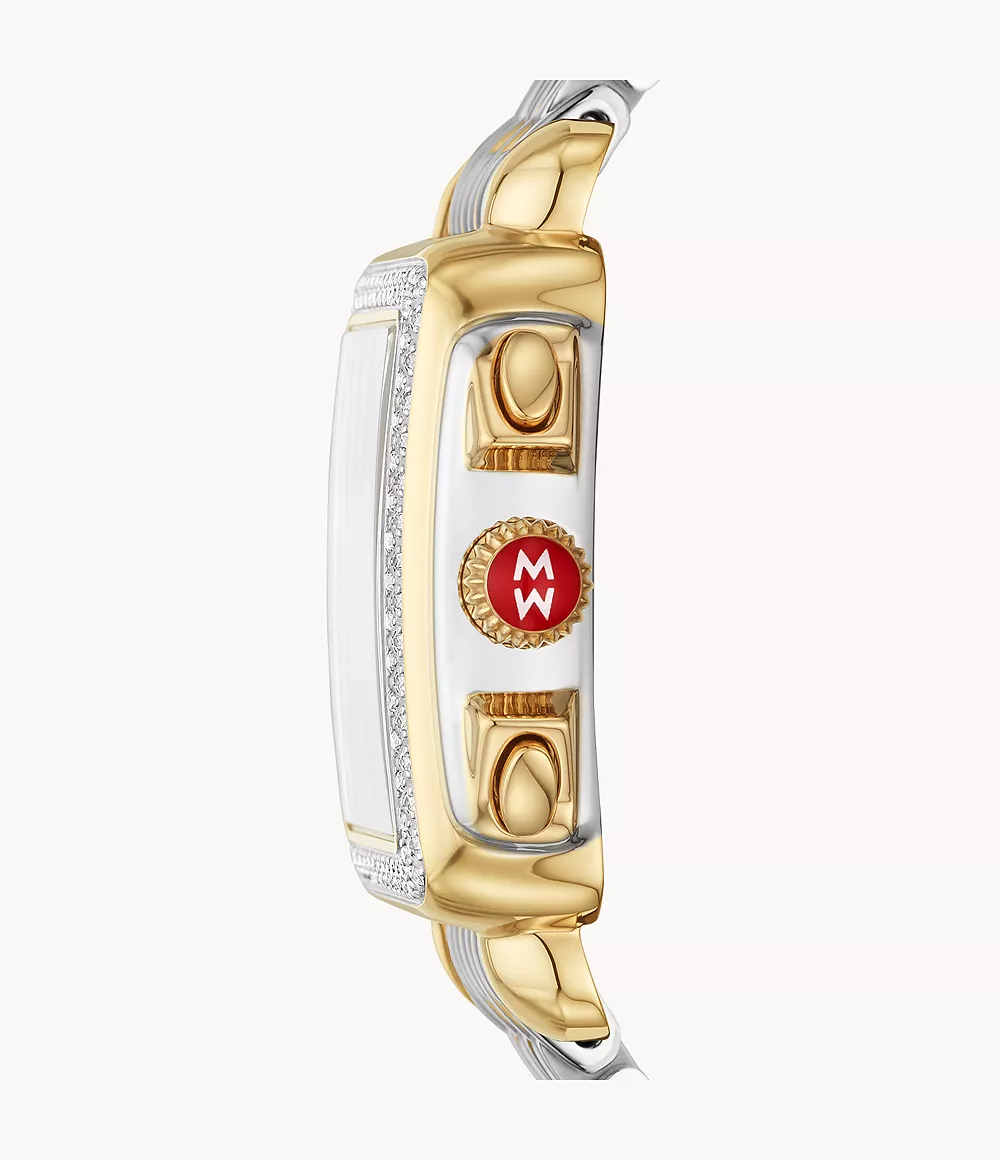 Deco Two-Tone 18k Gold Diamond Watch - Image 2