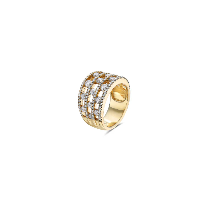 Diamond Air Triple Row Ring - Image 2