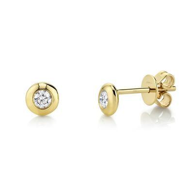 0.22ctw Diamond Bezel Earrings, 14K Yellow Gold