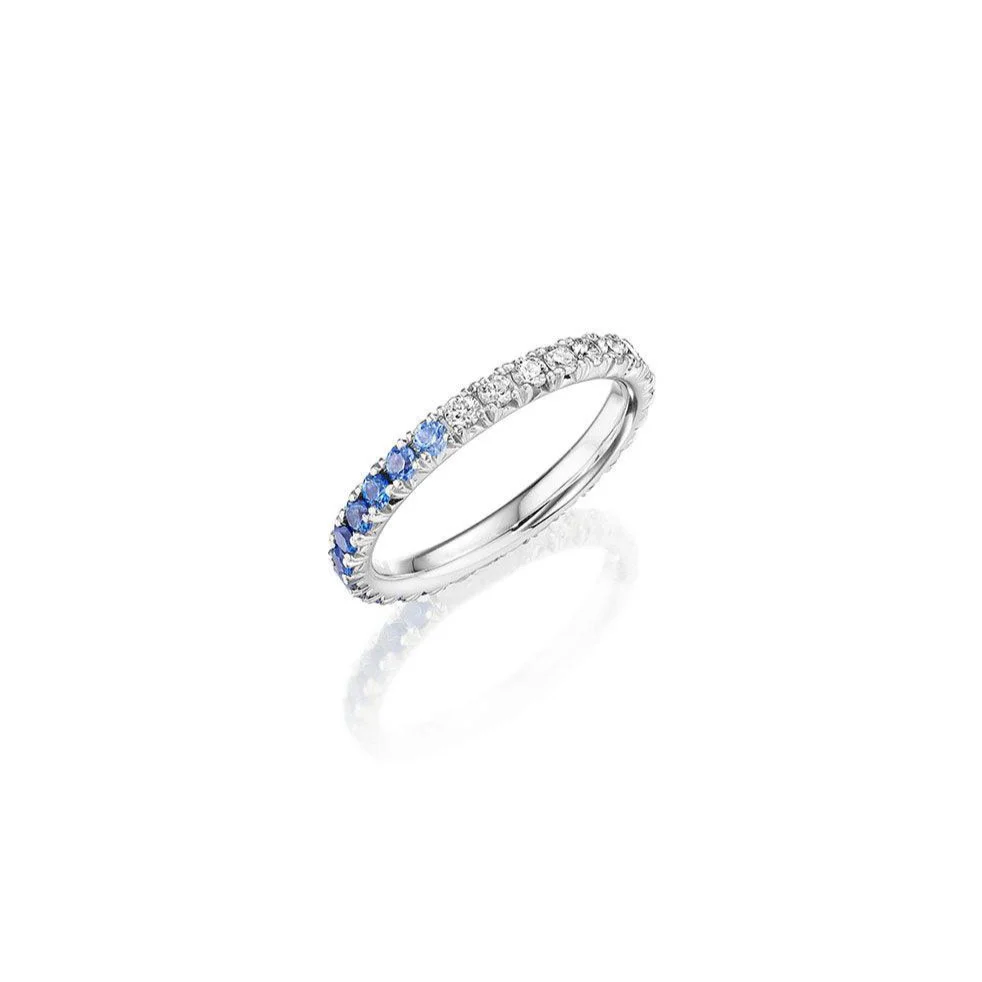 Diamond & Blue Sapphire Ombre Band - Image 2