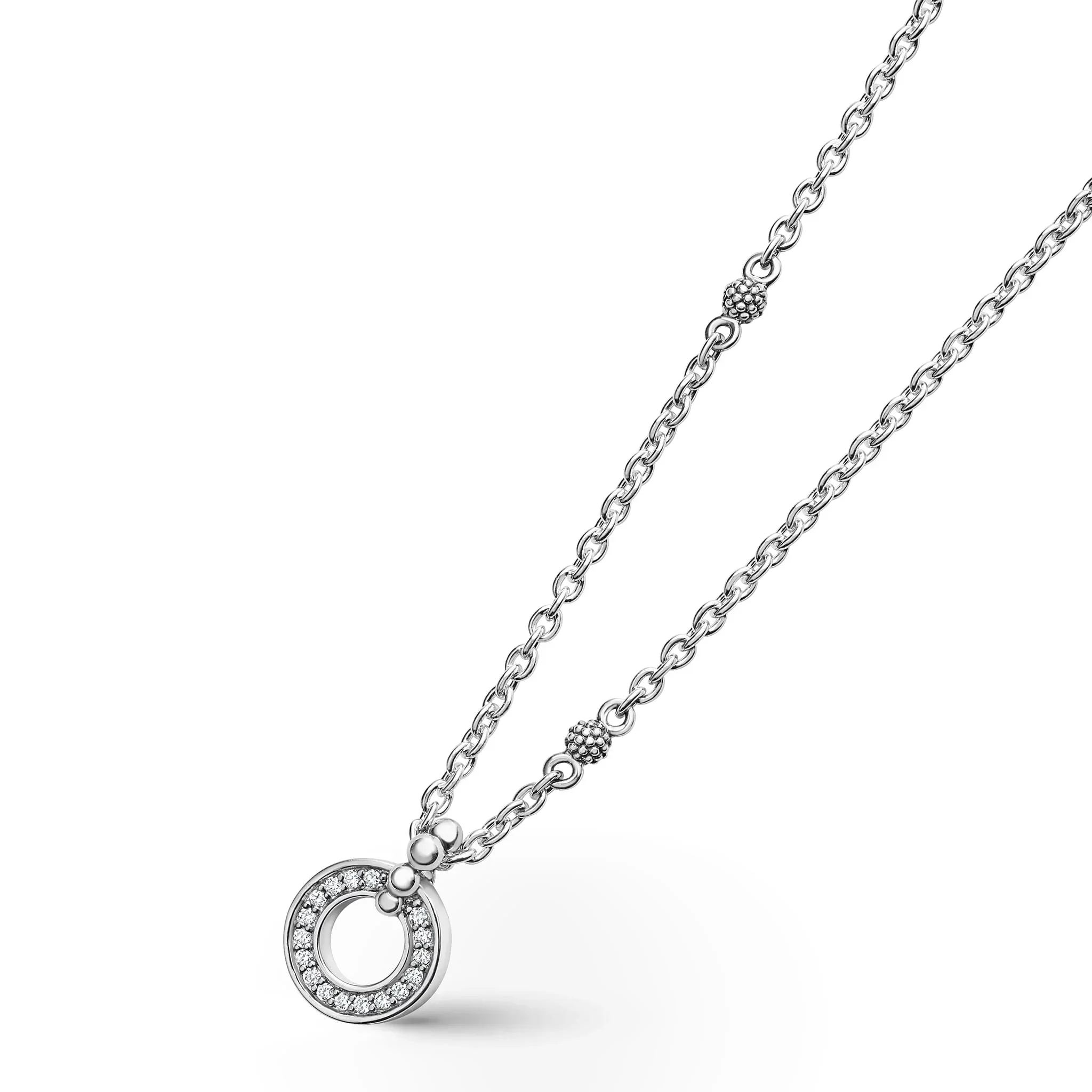 Diamond Circle Pendant Necklace - Image 4