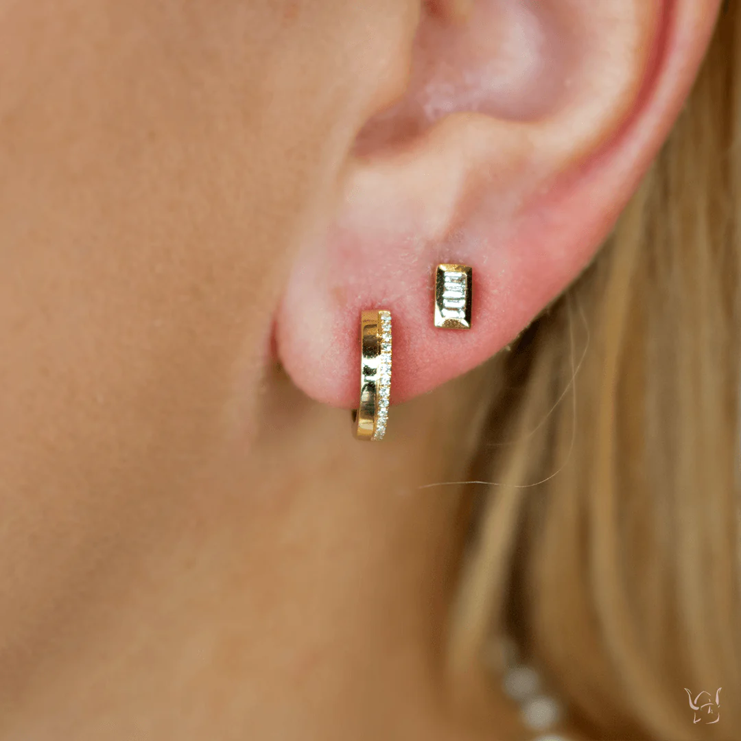 0.15ctw Baguette Diamond Earrings - Image 2