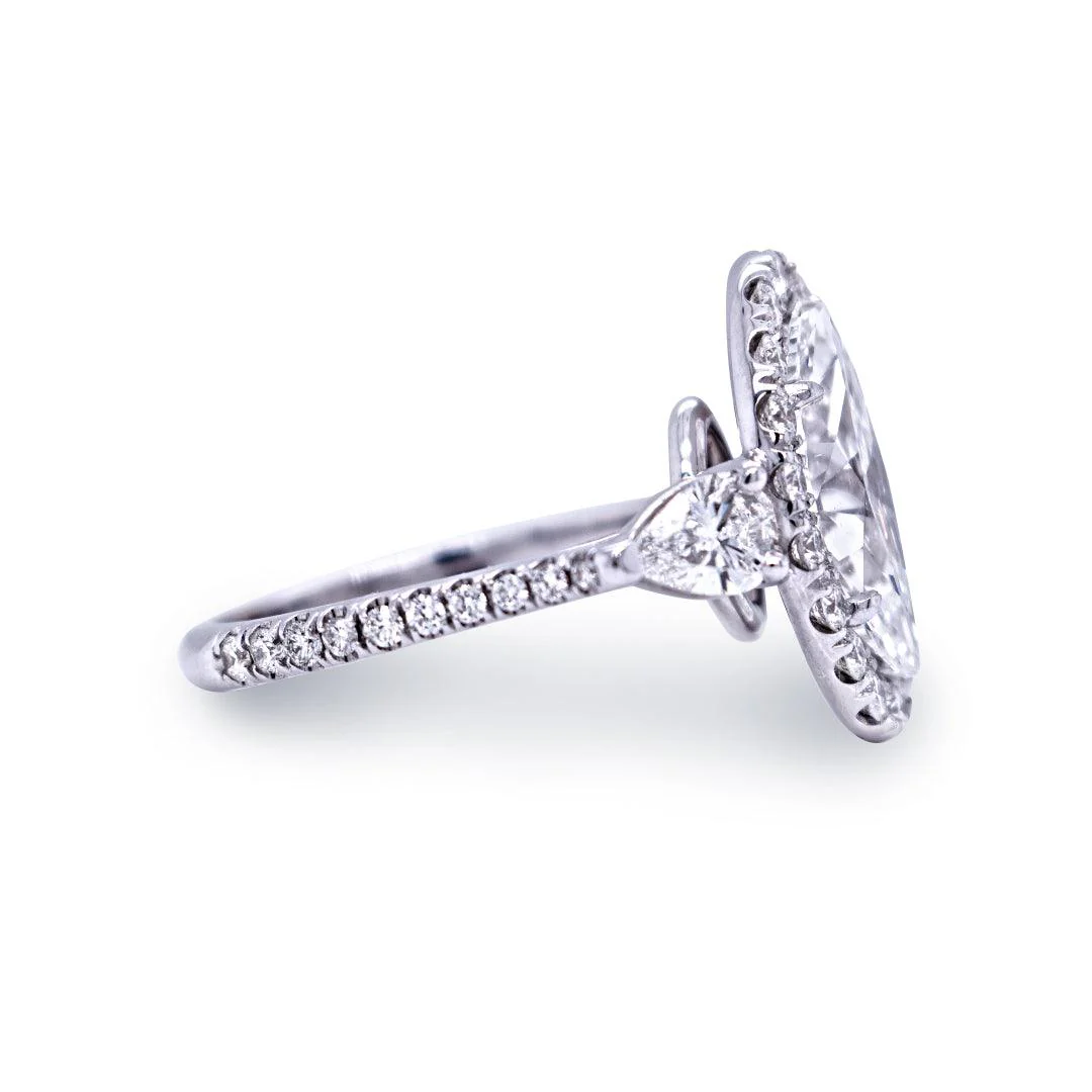 Oval Diamond Halo Engagement Ring - Image 2