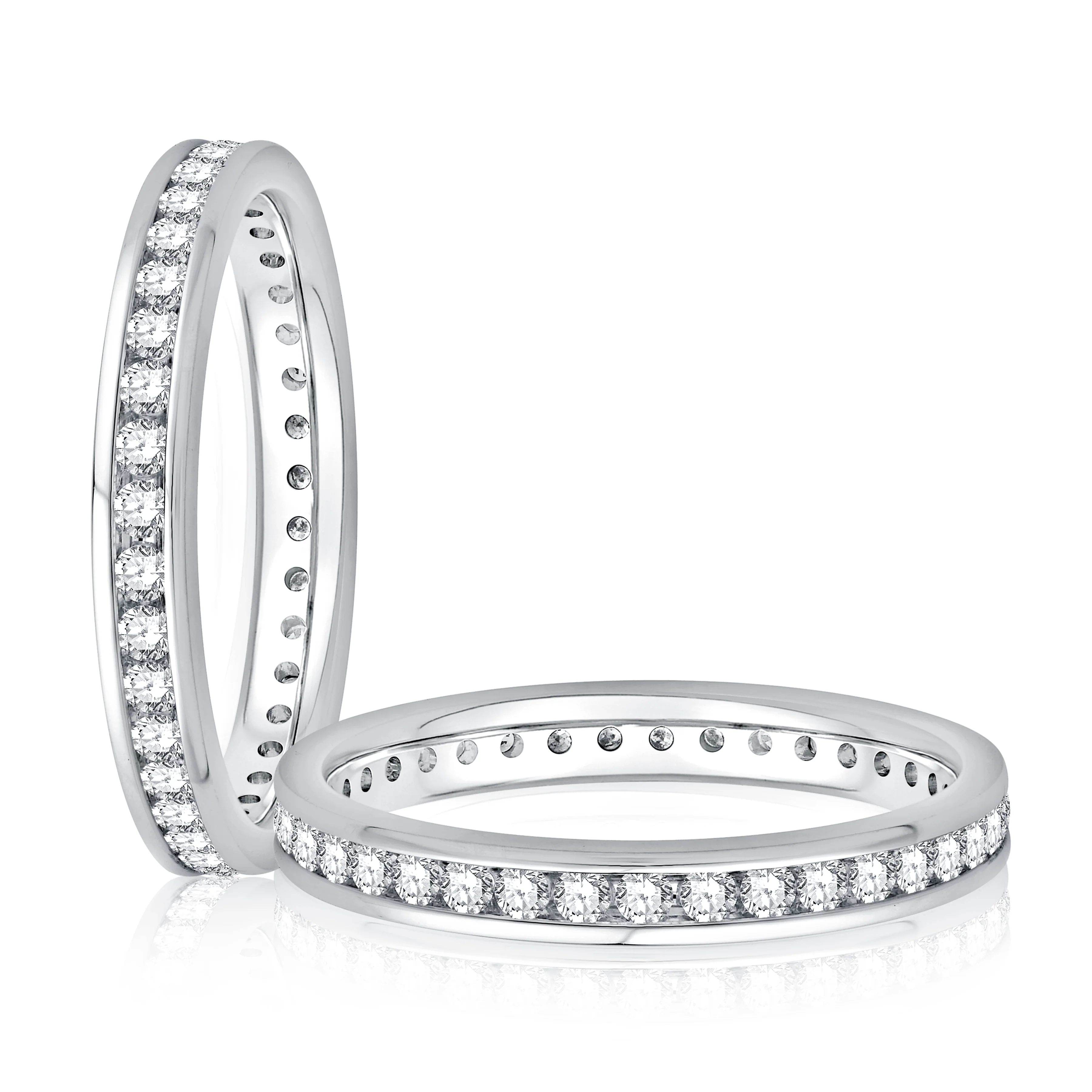 Sparkling Diamond Channel Set Eternity Band - Image 2