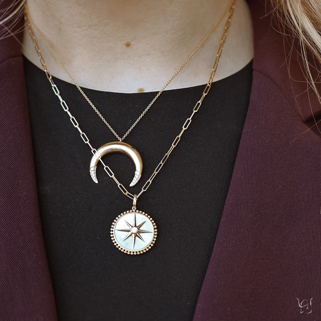 0.22ctw Diamond Moon Necklace - Image 3