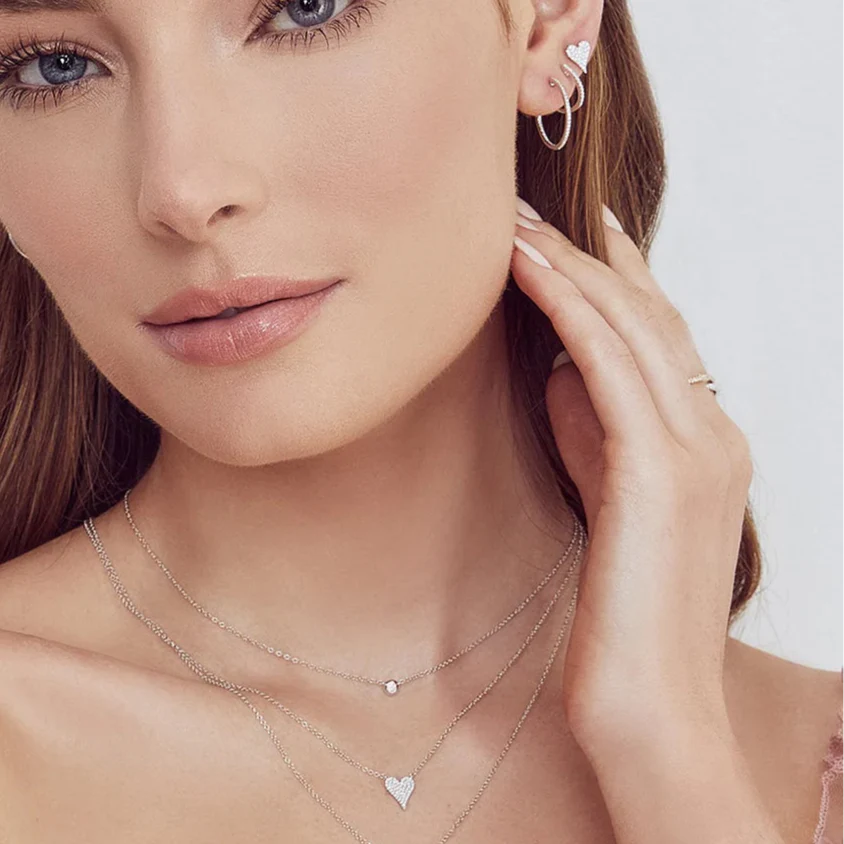 Diamond Pave Heart Pendant Necklace - Image 2