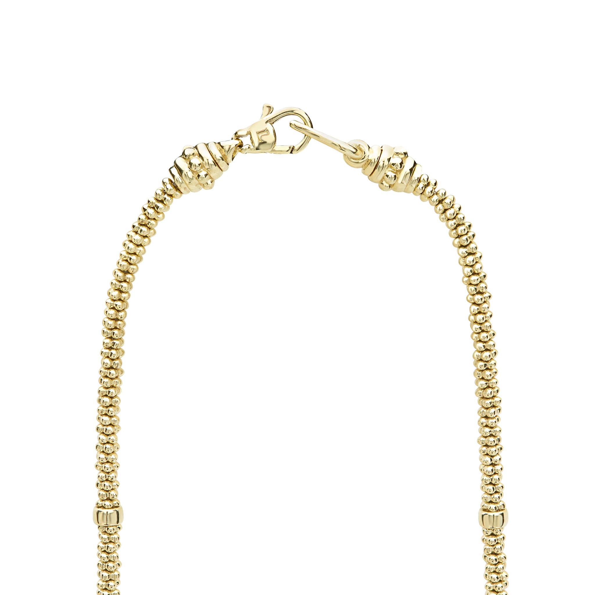 Eight Gold Station Diamond Caviar Necklace - Image 4