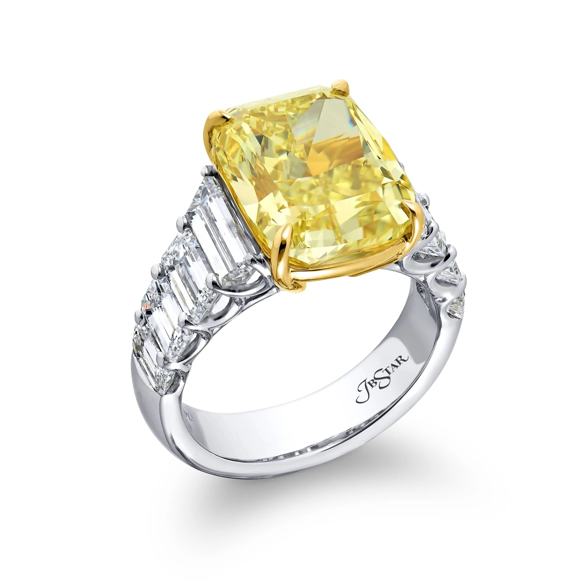 Fancy Yellow Cushion-cut and Emerald-cut Diamond Band - Image 2