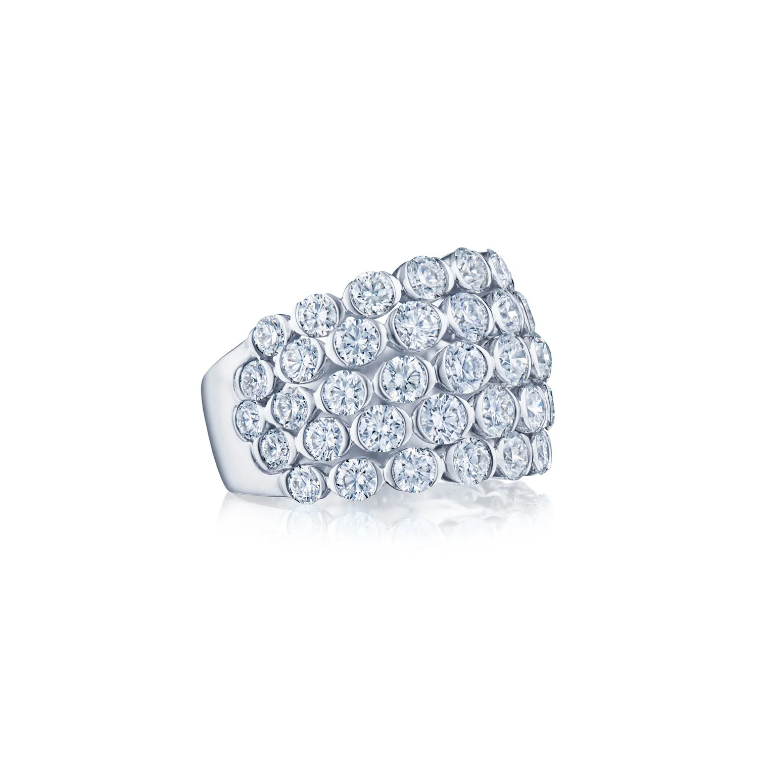 Five-Row Ring Diamond Cocktail Ring - Image 3