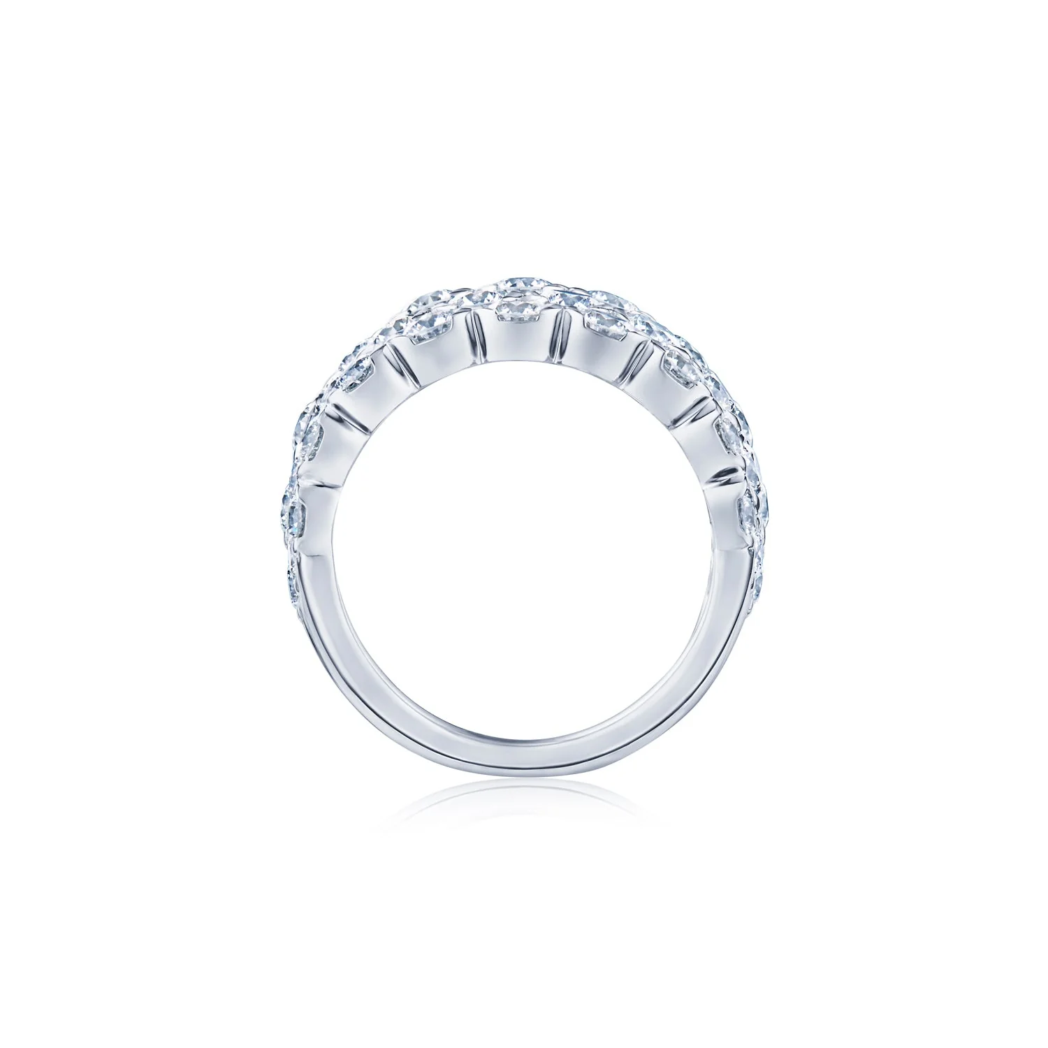 Five-Row Ring Diamond Cocktail Ring - Image 4