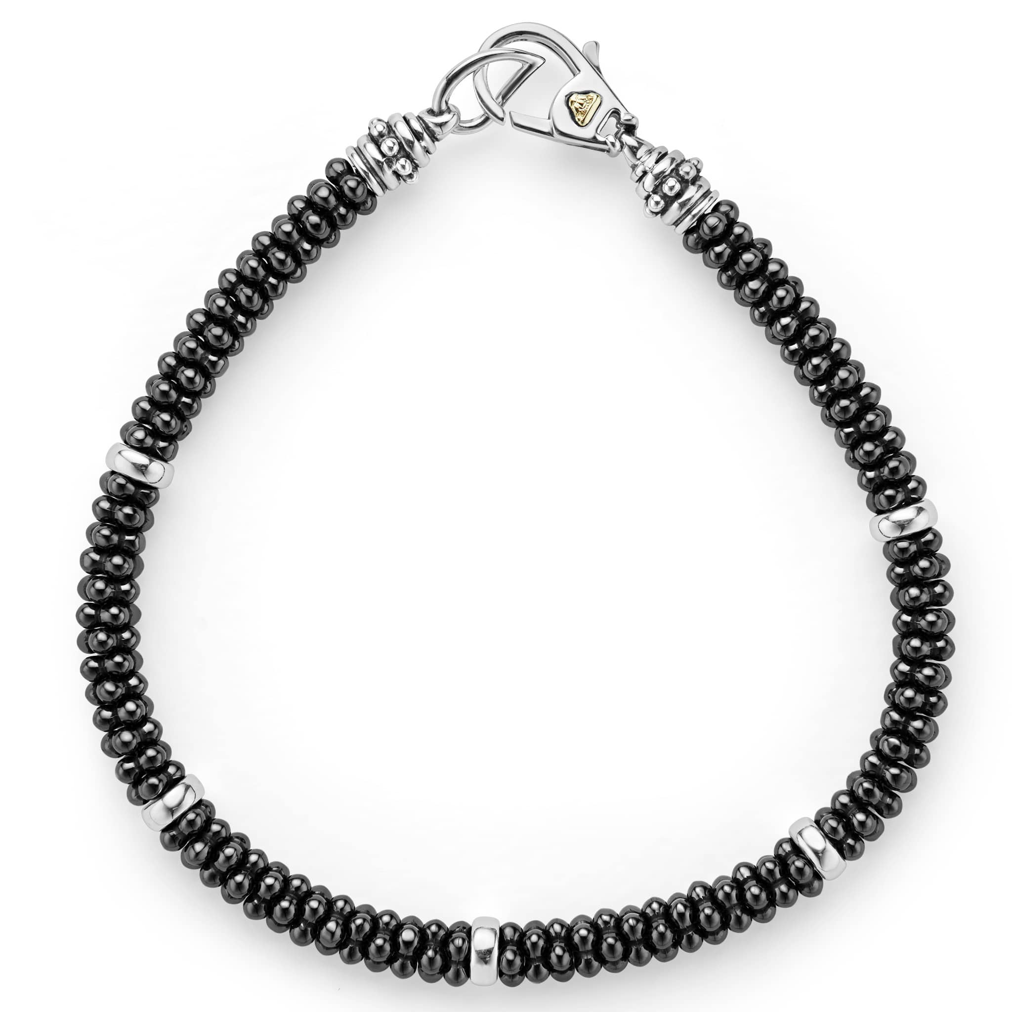 Five Silver Station Ceramic Bracelet | 5mm - Image 3