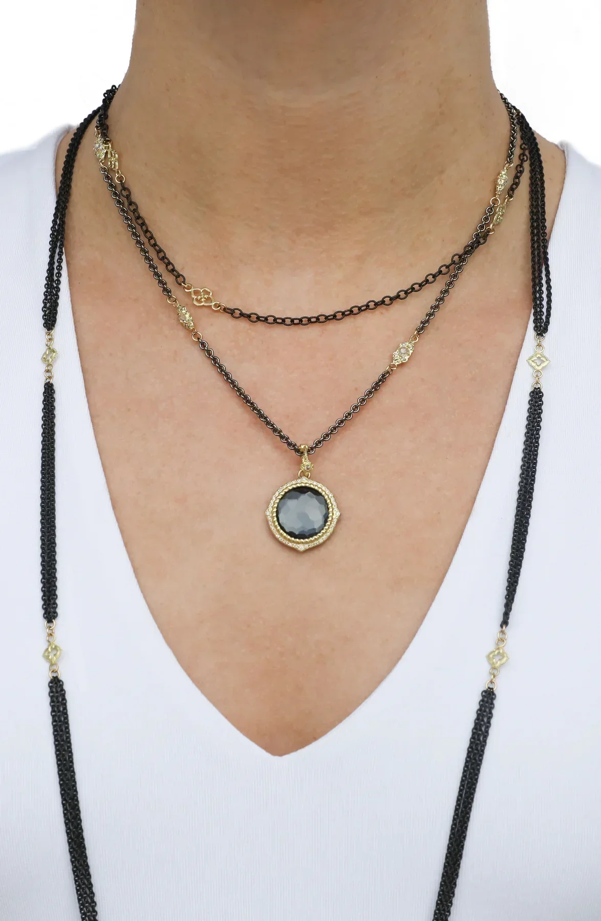 Gold Scroll Link Necklace - Image 2