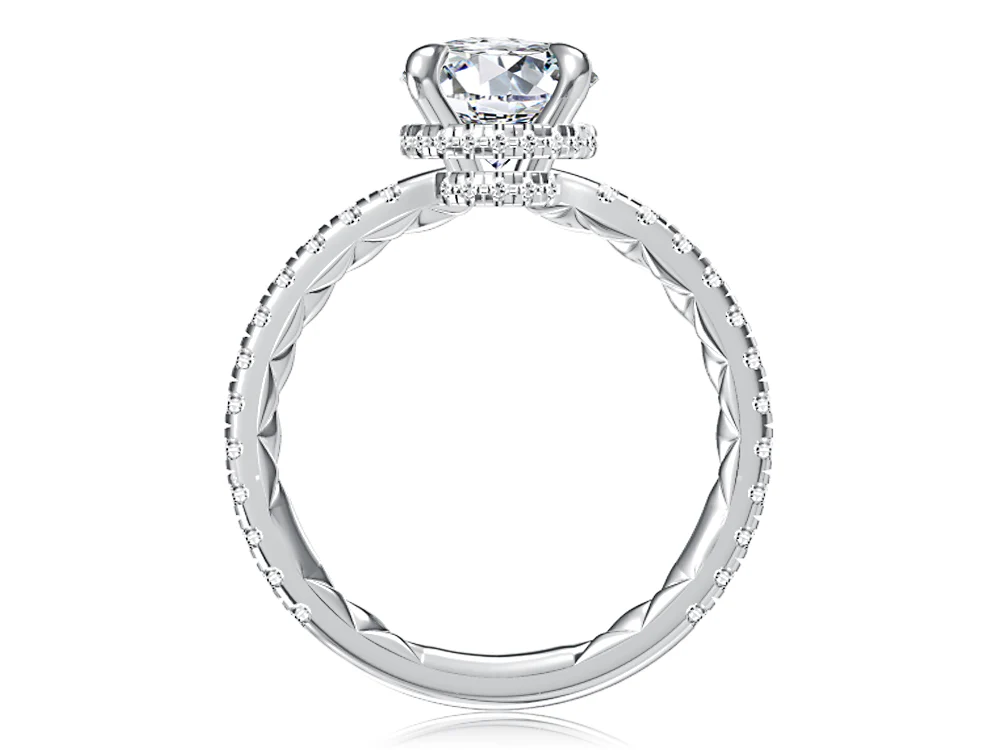 Hidden Halo Round Diamond Engagement Ring - Image 2