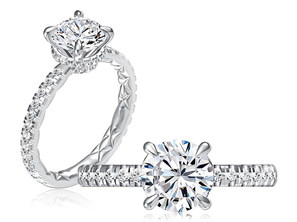 Hidden Halo Round Diamond Engagement Ring - Image 3