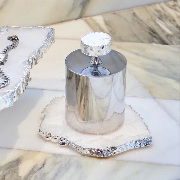 Kivita Coasters, Crystal & Silver, Set of 2 - Image 3
