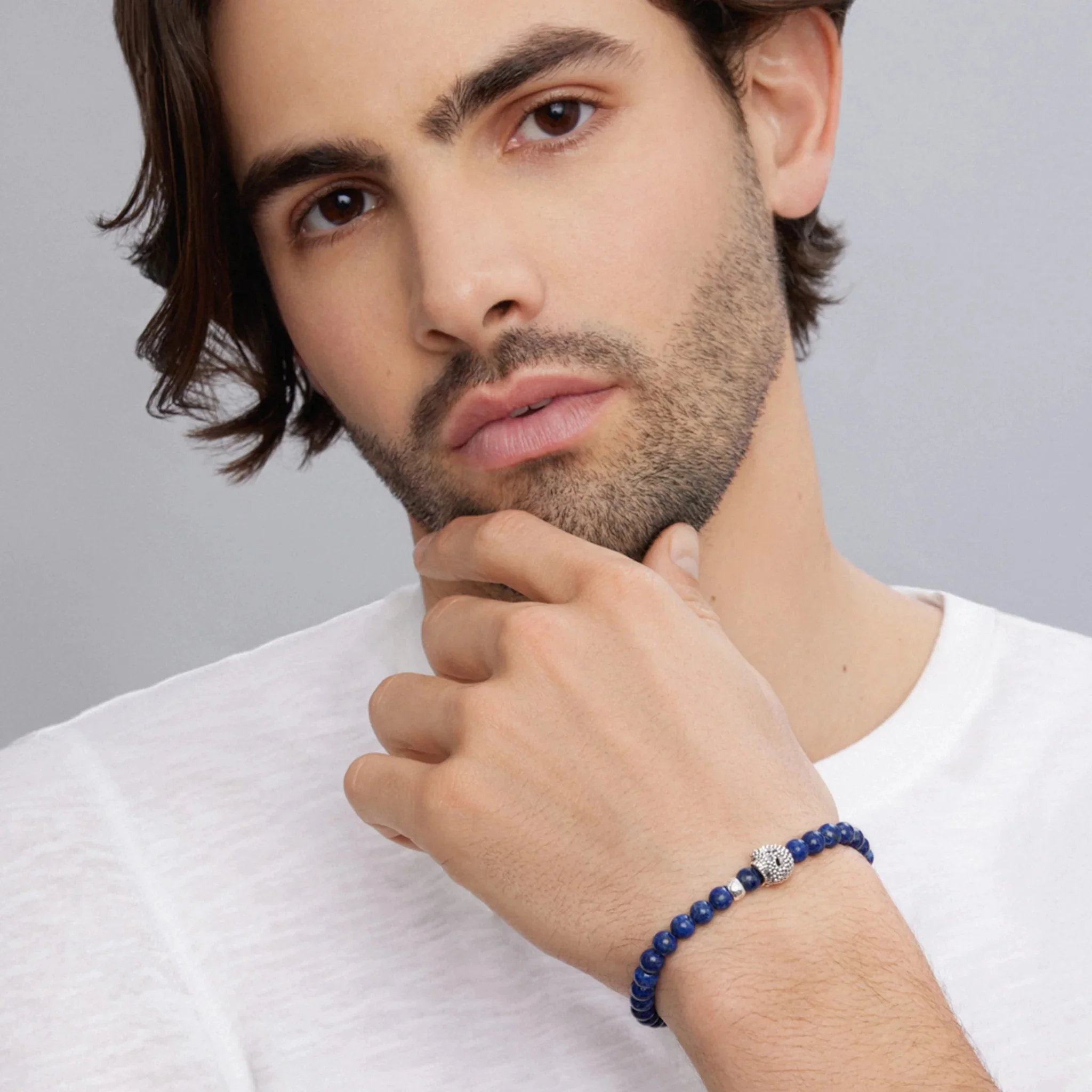 Lapis Skull Bracelet - Image 2