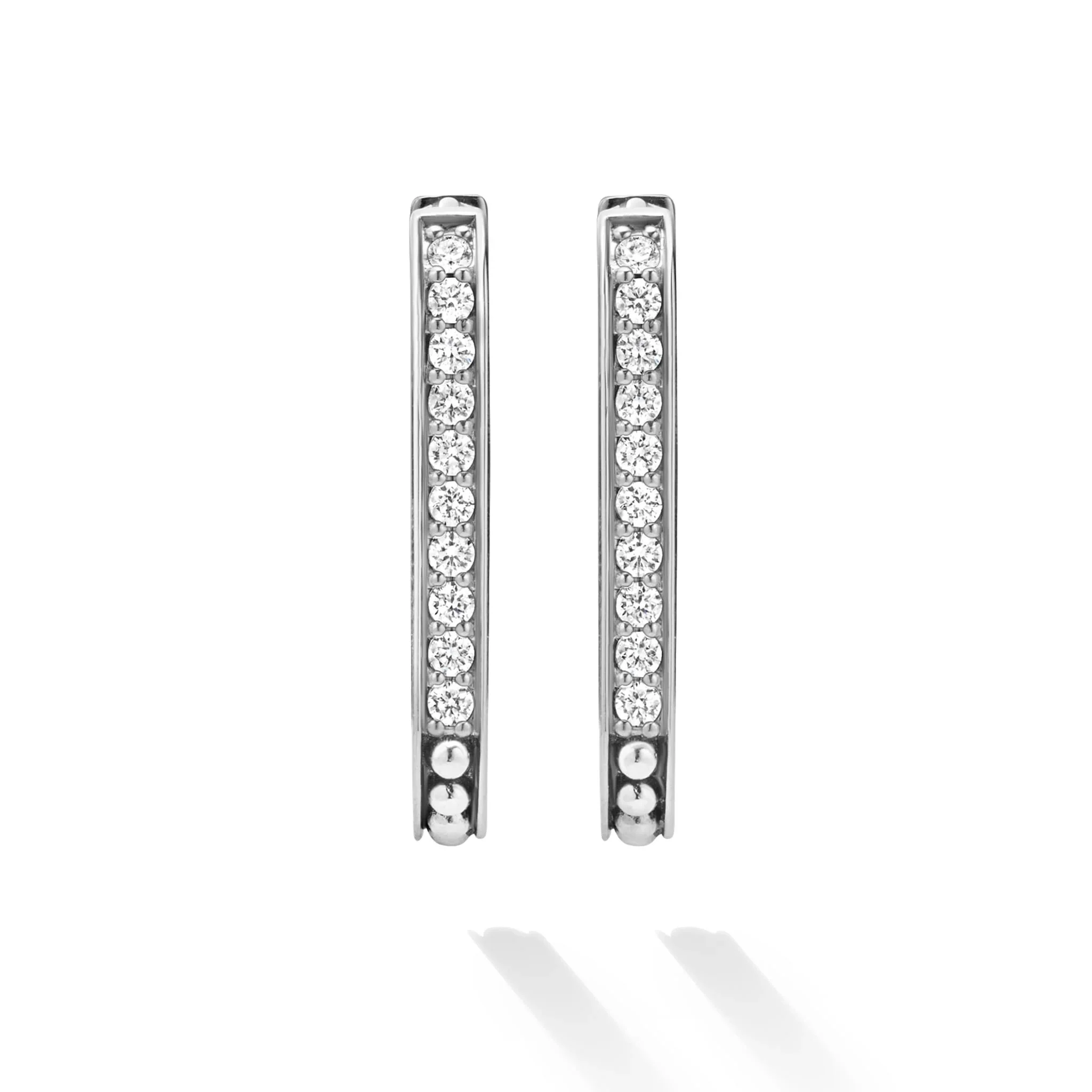 Linear Diamond Hoop Earrings