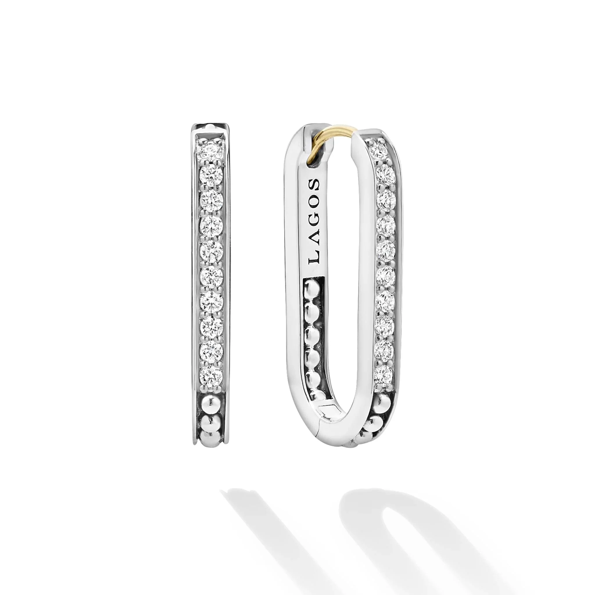 Linear Diamond Hoop Earrings - Image 2