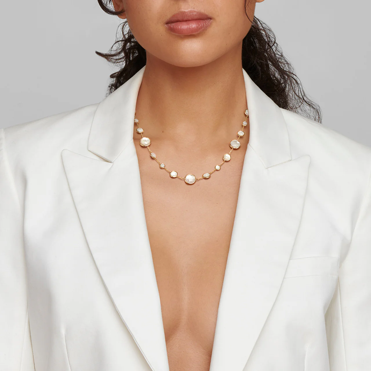 Lollitini Short Mother of Pear Necklace in 18K Gold - Image 2