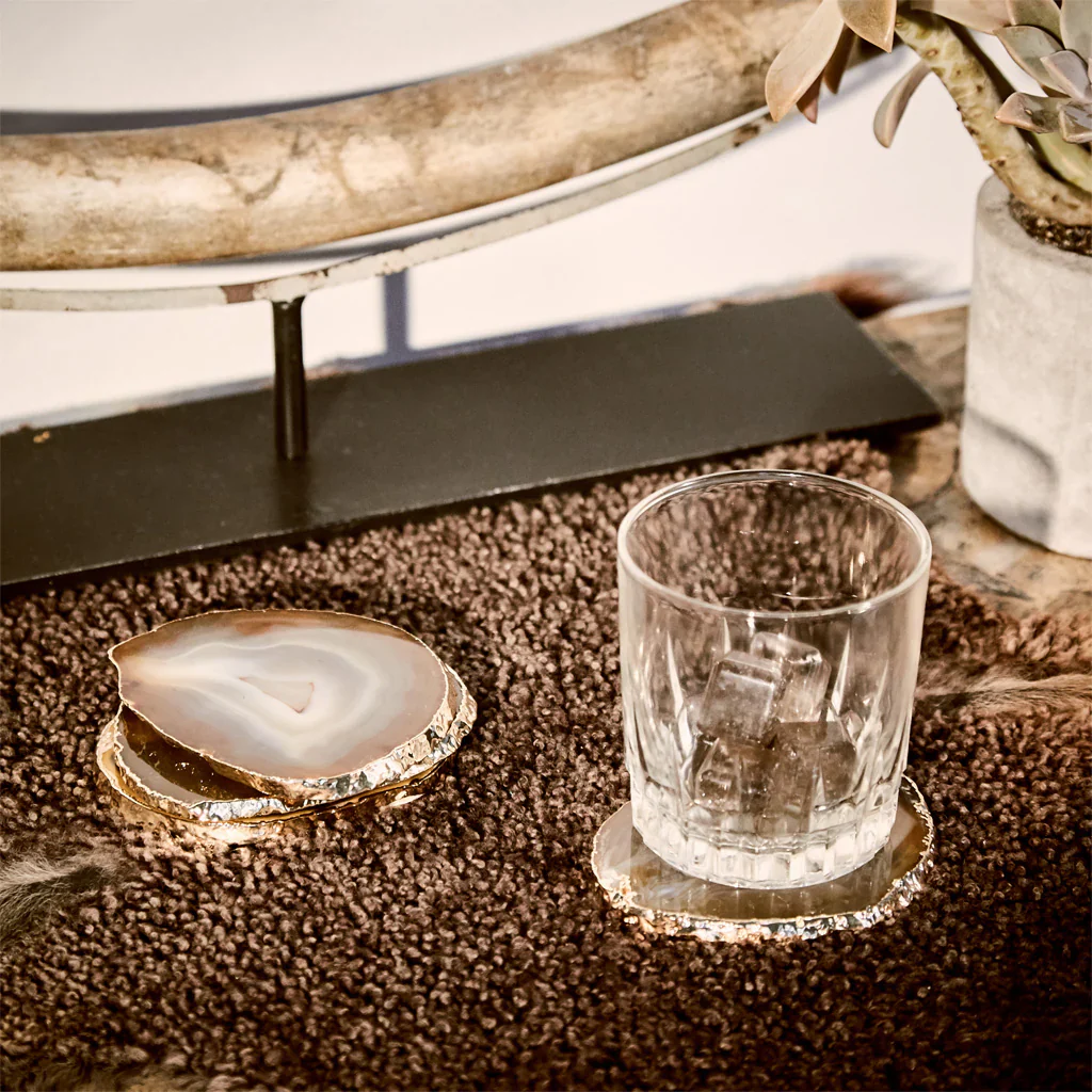 Lumino Coasters, Sand Agate & Gold, Set of 4 - Image 3