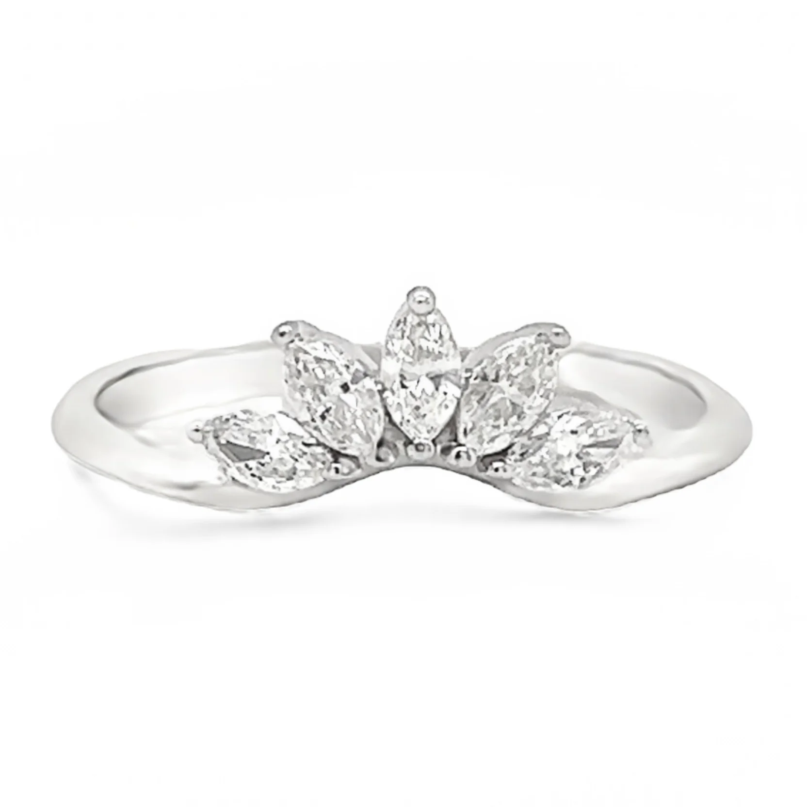Marquise Five Stone Curved Band - Image 2