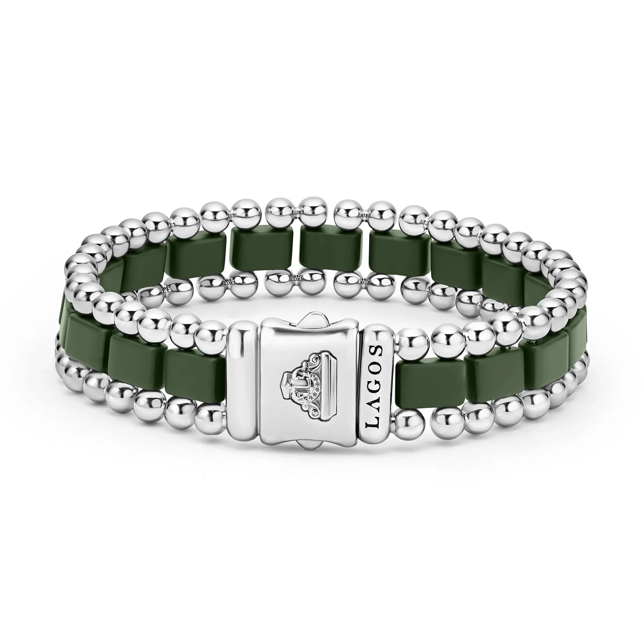 Matte Hunter Green Ceramic Link Bracelet | 15mm - Image 2