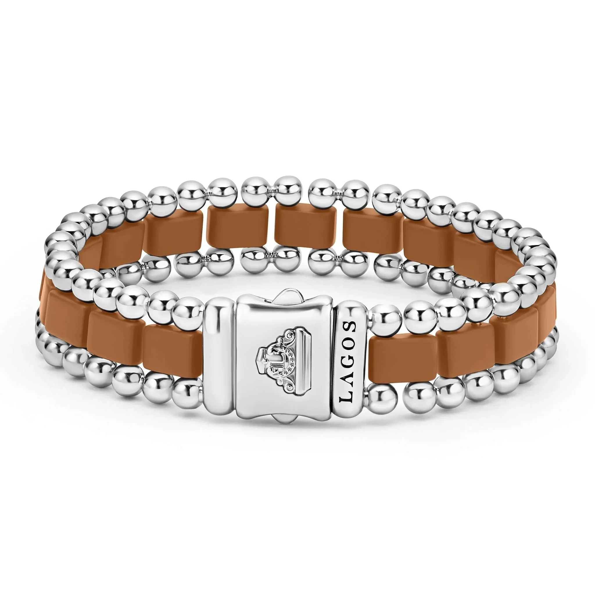 Matte Tan Ceramic Link Bracelet | 15mm - Image 2
