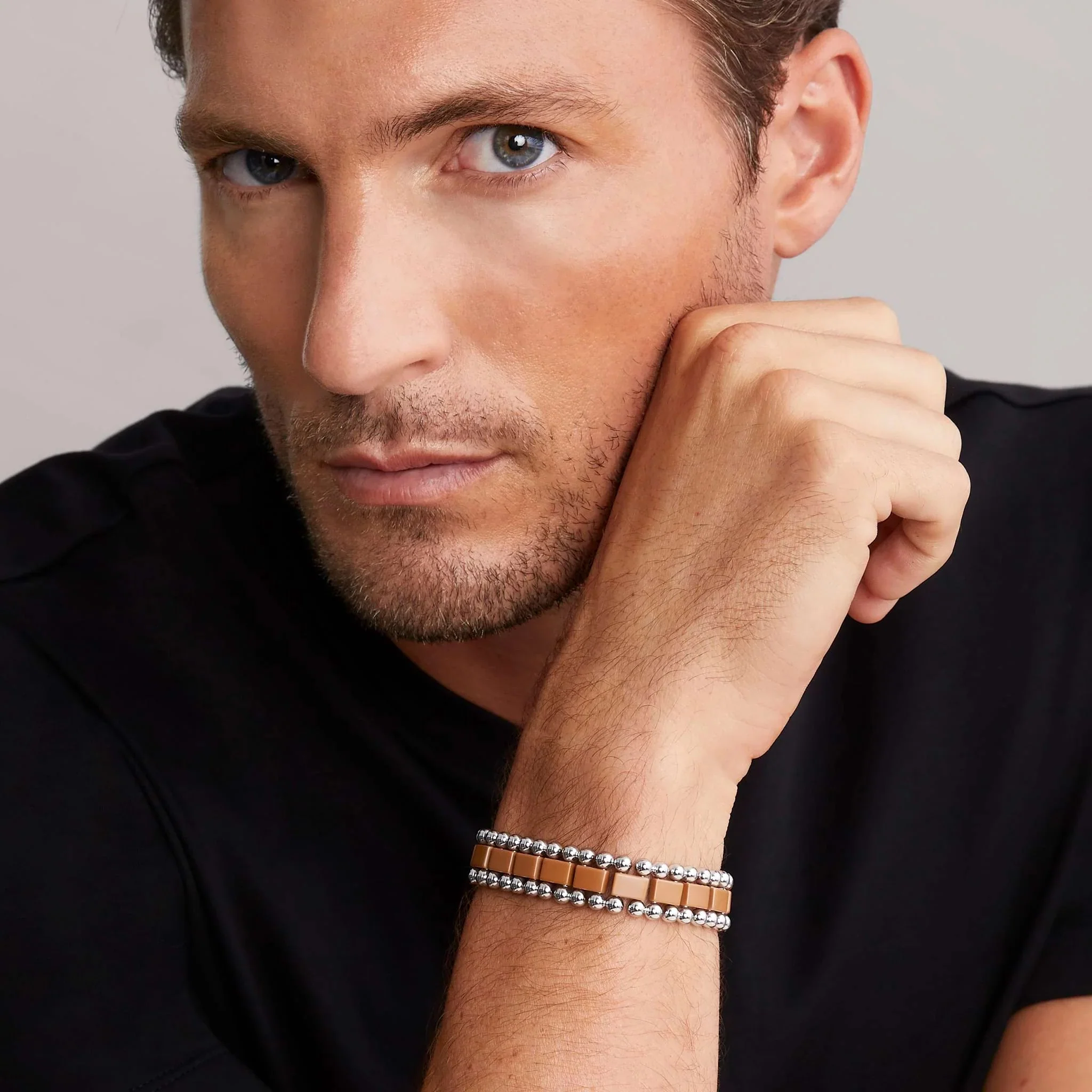 Matte Tan Ceramic Link Bracelet | 15mm - Image 3