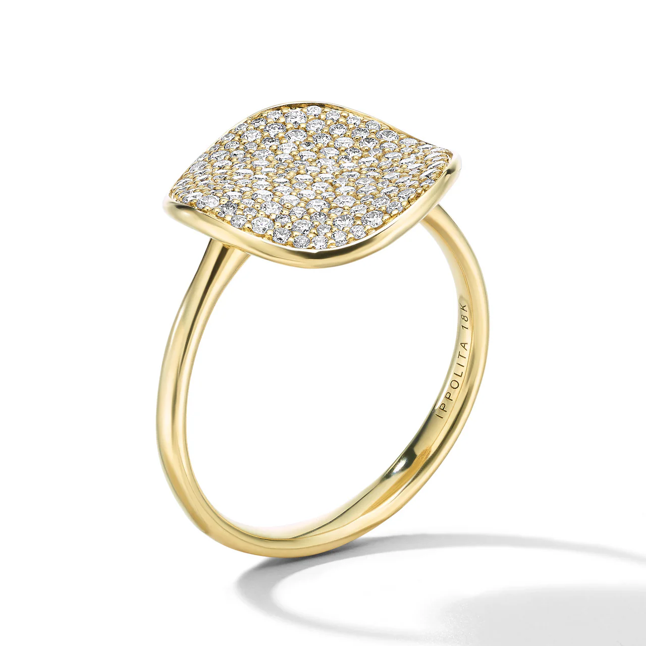 Medium Flower Ring in 18K Gold with Diamonds - Image 2