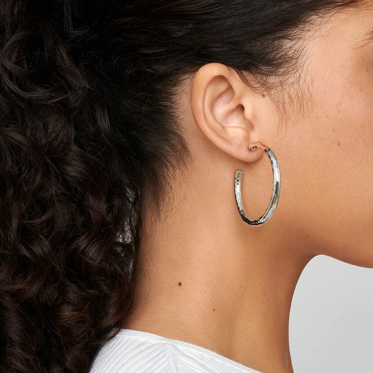 Medium Hoop Earrings in Sterling Silver - Image 2